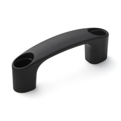 Maniglia robusta di alta qualità in nylon rinforzato, nero con cappucci di copertura neri, 93 mm (3,7") MJH-93-BL. Maniglia per macchina MJH-93-BL per armadi industriali, impianti di produzione, ingegneria meccanica, di Sugatsune / LAMP® (Giappone) - immagine 5