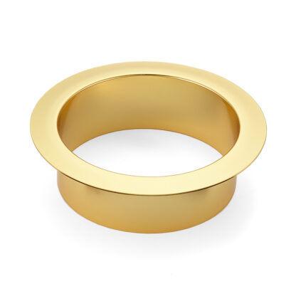 Gettarifiuti rotondo di alta qualità, in acciaio inossidabile, superficie: placcato oro 24K, 136 mm (5,4"), AN-DH011-GP. Lettiera per rifiuti in acciaio inox, per sistemi di ristorazione, allestimento di negozi, saloni di bellezza e molto altro, di Sugats