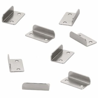 8 pezzi di staffa di chiusura di alta qualità , in acciaio, superficie: placcata in nichel, 30 mm (1-3/16"), 14.01.064-1. Piastra robusta per serratura per mobili, serratura per armadietti, serratura a vite, porta per mobile e molto altro, di SISO Danimarca