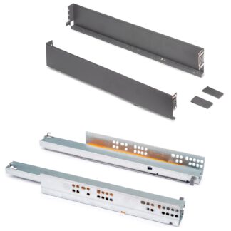 Set cassetti, con telai extra-sottili, altezza: 88 mm (3-15/32"), superficie: grigio antracite, 300 mm (11-13/16"), versione: estensione completa con chiusura a forza, set cassetti 3275035. per arredi da cucina e molto altro, di EMUCA