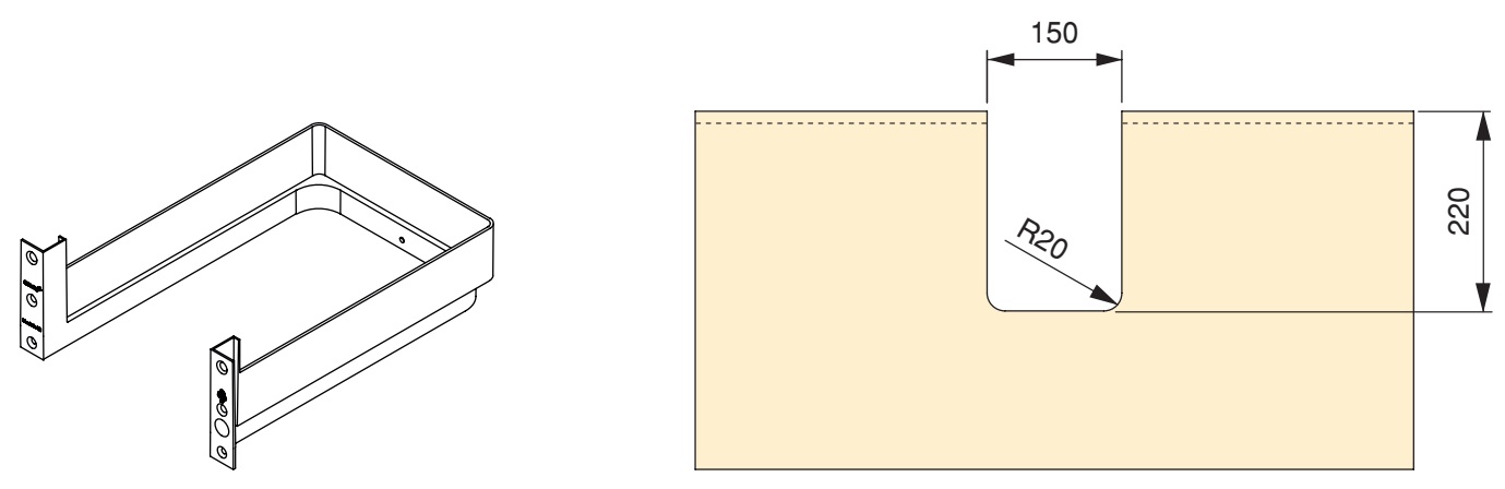 Apertura del sifone di alta qualità, in plastica, superficie: grigio antracite, 3011923. Protezione rettangolare per mobiletto, mobile da cucina, mobile da bagno, sifone, scarico e molto altro, di EMUCA - immagine 3