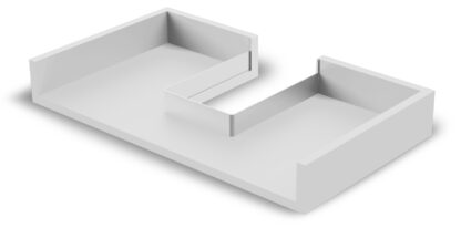 Apertura del sifone di alta qualità, in plastica, superficie: bianco, 3011915. Protezione del sifone rettangolare per mobiletto, mobile da cucina, mobile da bagno, sifone, scarico e molto altro, di EMUCA - immagine 4