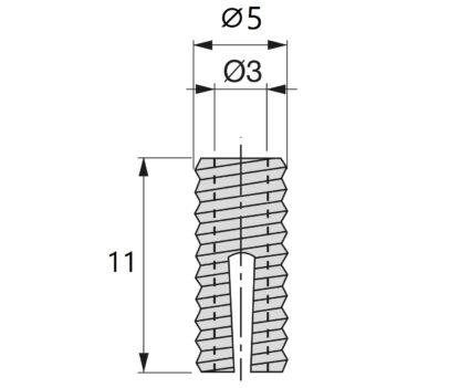 20 pezzi robusto manicotto di trasmissione adatto per viti ⌀3 mm, in nylon (PA), 11 mm (7/16"), 9003620. Pratico manicotto ad espansione per il collegamento di mobili, il montaggio di carcasse, il montaggio su mensola e molto altro, di EMUCA - immagine 2