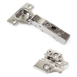 Cerniera a tazza, chiusura ammortizzata, montaggio a clip, regolabile in 3D, incl. piastra di montaggio, superficie: nichelata, versione: montaggio a parete, cerniera per pentole 1040007 per mobili, armadi e molto altro, di EMUCA