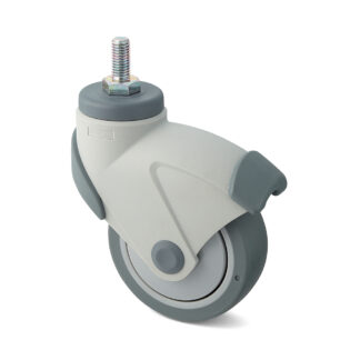 Castor con doppio sistema frenante, con bullone filettato EX-100N12, di Sugatsune / LAMP (Giappone)