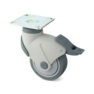Castor con doppio sistema frenante, con targa EX-100PS, di Sugatsune / LAMP (Giappone)