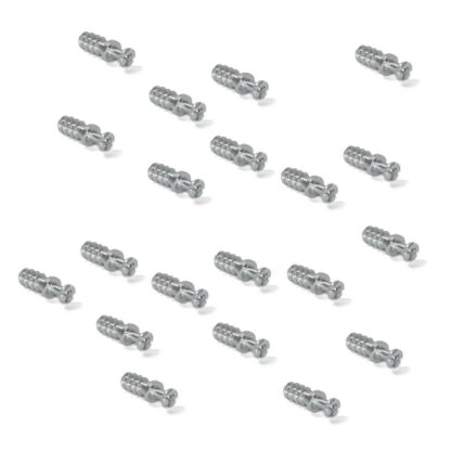 20 robusti bulloni di collegamento per foro ⌀6 mm, in acciaio, 11 mm (7/16"), 8905305. Robusto perno eccentrico per il collegamento di mobili e molto altro, di EMUCA