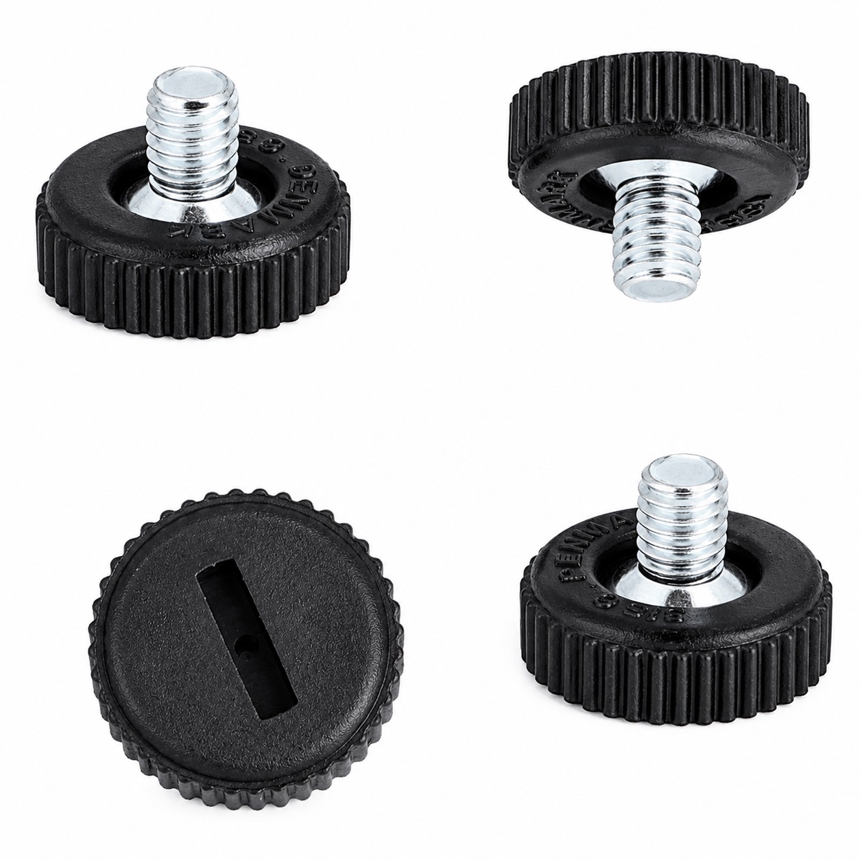 4 pezzi robusto piede regolabile con slot per cacciavite, 10.17.047, altezza: 15 mm, di SISO, nero. Immagine del prodotto