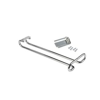 Portabicchieri da vino di alta qualità, in acciaio, superficie: cromata, 280 mm (11-1/32"), 8930011. Pratico appendibicchieri per bicchieri da vino, bicchieri da champagne, bicchieri da cocktail, bicchieri da cognac, calici e molto altro, di EMUCA