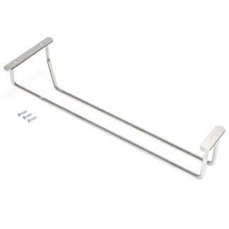 Portabicchieri da vino di alta qualità, in acciaio, superficie: cromata, 340 mm (13-25/64"), 8938011. Pratico appendibicchieri per bicchieri da vino, bicchieri da champagne, bicchieri da cocktail, bicchieri da cognac, calici e molto altro, di EMUCA