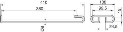 Portabicchieri da vino di alta qualità, in acciaio, superficie: cromata, 410 mm (16-9/64"), 8930111. Pratico appendibicchieri per bicchieri da vino, bicchieri da champagne, bicchieri da cocktail, bicchieri da cognac, calici e molto altro, di EMUCA - immagine 3