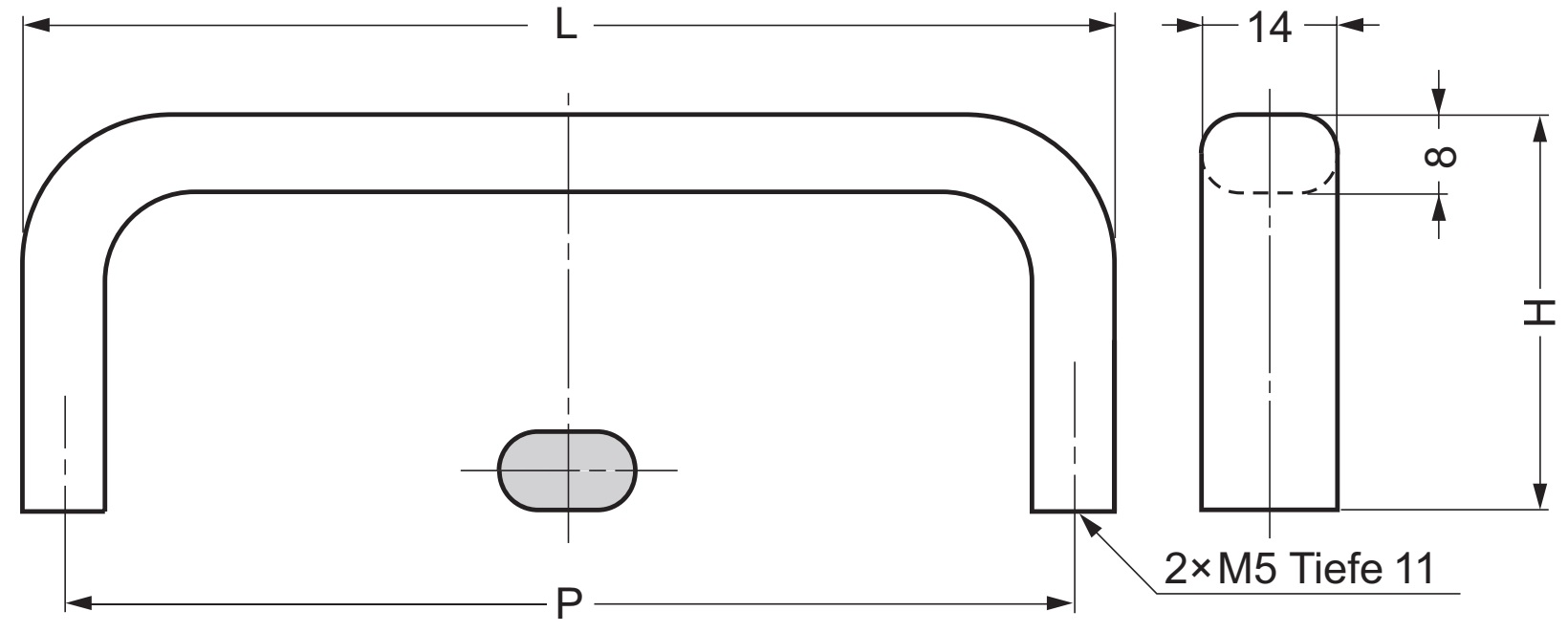 Maniglia per mobili in acciaio inossidabile di alta qualità realizzata in SUS304 (V2A), opaco satinato, 133 mm (5,3") ECH-125S. Maniglia in acciaio inox in SUS304 (V2A), satinata opaca, per barca, yacht, cucina in acciaio inox, hotel sulla spiaggia, studi - immagine 2
